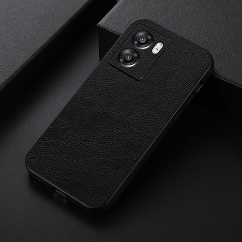 Soft Luxury Leather Snap On Case Cover B06H for Oppo A77 5G Black