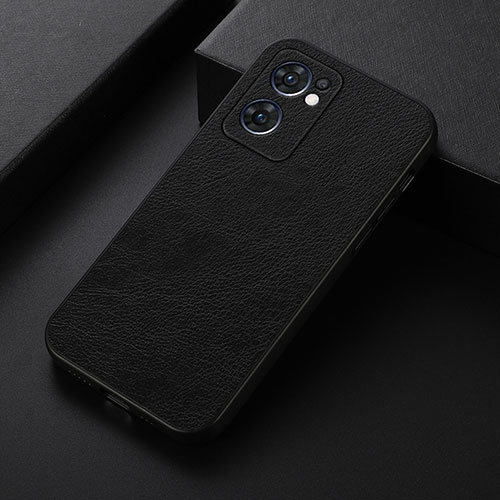 Soft Luxury Leather Snap On Case Cover B06H for Oppo Find X5 Lite 5G Black