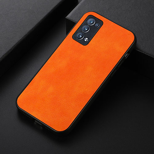 Soft Luxury Leather Snap On Case Cover B06H for Oppo Reno6 Pro+ Plus 5G Orange