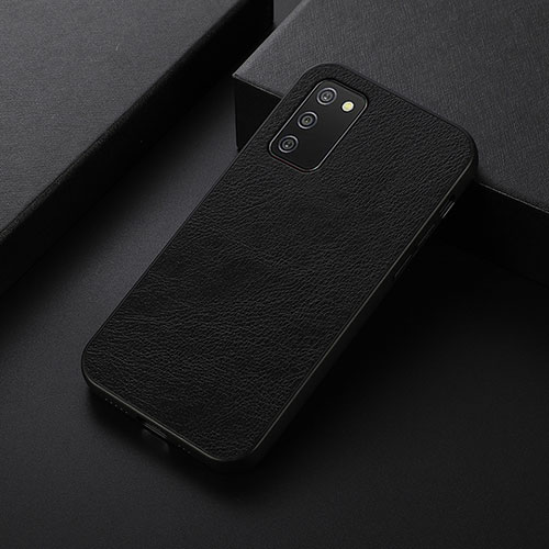 Soft Luxury Leather Snap On Case Cover B06H for Samsung Galaxy A03s Black