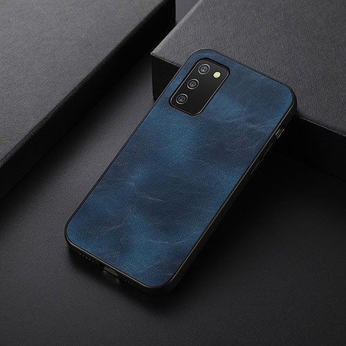 Soft Luxury Leather Snap On Case Cover B06H for Samsung Galaxy A03s Blue