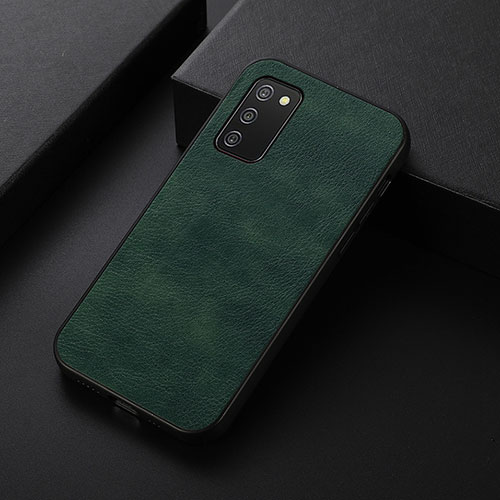 Soft Luxury Leather Snap On Case Cover B06H for Samsung Galaxy A03s Green