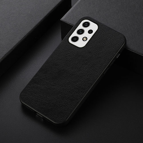 Soft Luxury Leather Snap On Case Cover B06H for Samsung Galaxy A23 5G Black