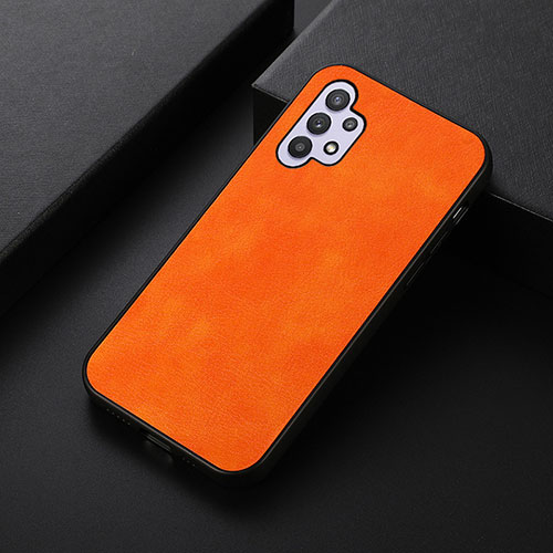 Soft Luxury Leather Snap On Case Cover B06H for Samsung Galaxy A32 4G Orange