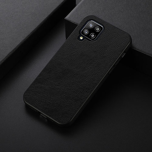 Soft Luxury Leather Snap On Case Cover B06H for Samsung Galaxy A42 5G Black