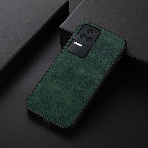 Soft Luxury Leather Snap On Case Cover B06H for Xiaomi Redmi K40S 5G Green