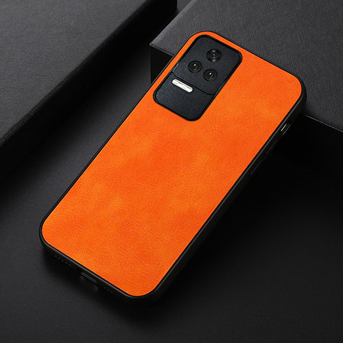 Soft Luxury Leather Snap On Case Cover B06H for Xiaomi Redmi K50 Pro 5G Orange