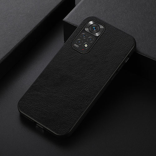 Soft Luxury Leather Snap On Case Cover B06H for Xiaomi Redmi Note 11 4G (2022) Black