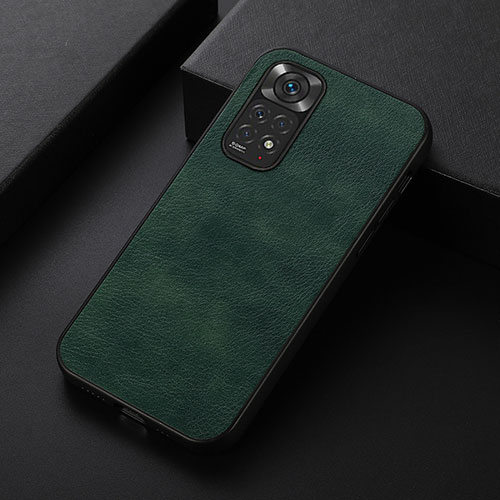 Soft Luxury Leather Snap On Case Cover B06H for Xiaomi Redmi Note 11 4G (2022) Green