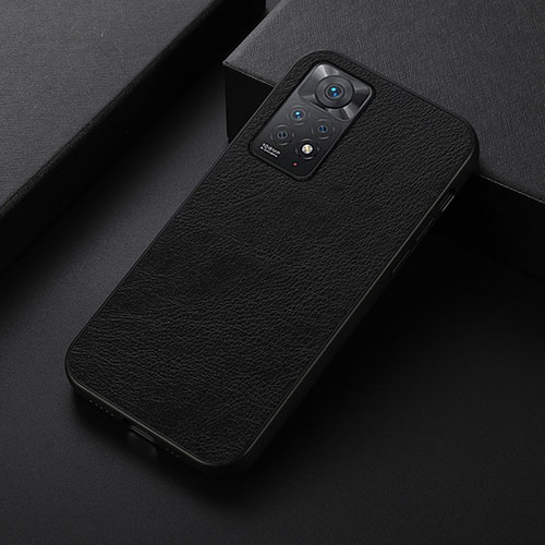 Soft Luxury Leather Snap On Case Cover B06H for Xiaomi Redmi Note 11 Pro 5G Black