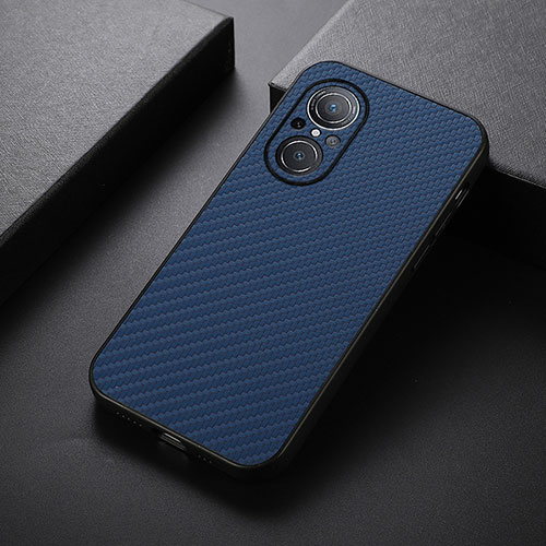 Soft Luxury Leather Snap On Case Cover B07H for Huawei Honor 50 SE 5G Blue