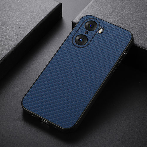 Soft Luxury Leather Snap On Case Cover B07H for Huawei Honor 60 5G Blue