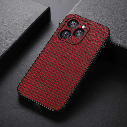 Soft Luxury Leather Snap On Case Cover B07H for Huawei Honor 60 SE 5G Red