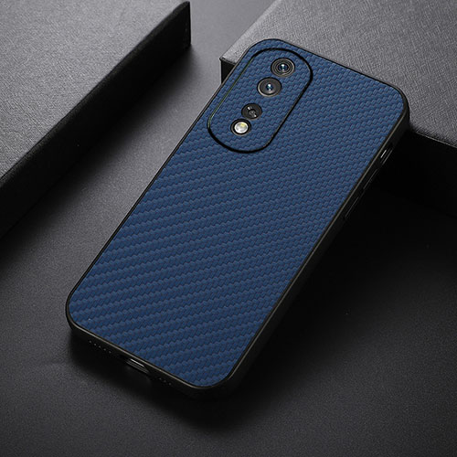 Soft Luxury Leather Snap On Case Cover B07H for Huawei Honor 80 5G Blue