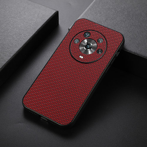 Soft Luxury Leather Snap On Case Cover B07H for Huawei Honor Magic4 5G Red