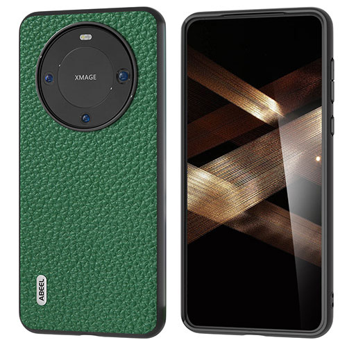 Soft Luxury Leather Snap On Case Cover B07H for Huawei Mate 60 Green