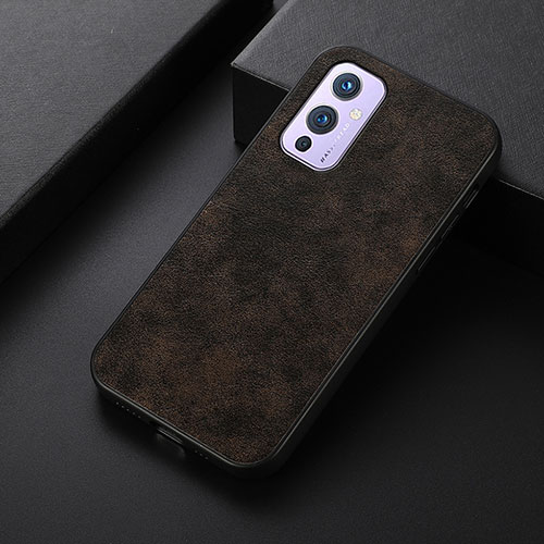 Soft Luxury Leather Snap On Case Cover B07H for OnePlus 9 5G Brown