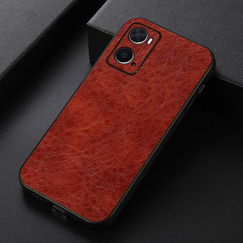 Soft Luxury Leather Snap On Case Cover B07H for Oppo A76 Brown