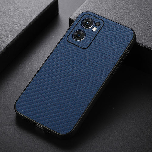 Soft Luxury Leather Snap On Case Cover B07H for Oppo Find X5 Lite 5G Blue