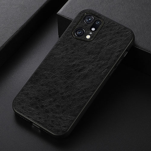 Soft Luxury Leather Snap On Case Cover B07H for Oppo Find X5 Pro 5G Black