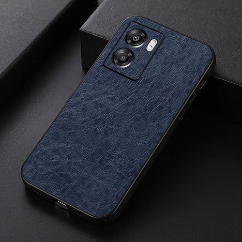 Soft Luxury Leather Snap On Case Cover B07H for Oppo K10 5G India Blue