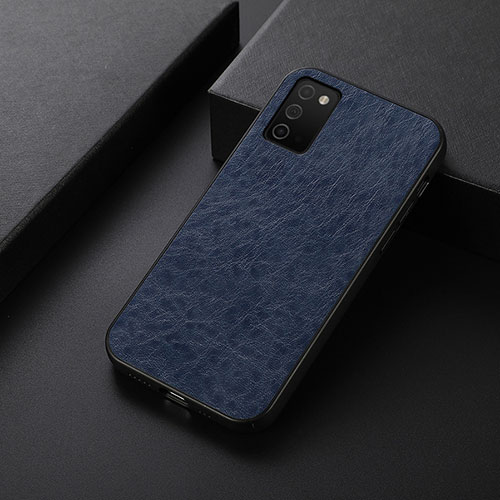 Soft Luxury Leather Snap On Case Cover B07H for Samsung Galaxy A03s Blue