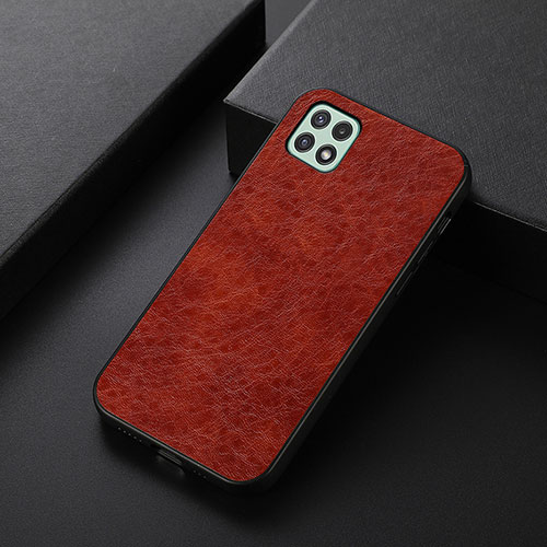 Soft Luxury Leather Snap On Case Cover B07H for Samsung Galaxy A22s 5G Brown