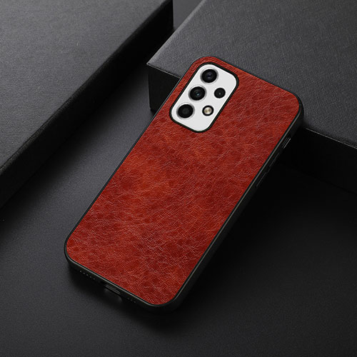 Soft Luxury Leather Snap On Case Cover B07H for Samsung Galaxy A23 4G Brown