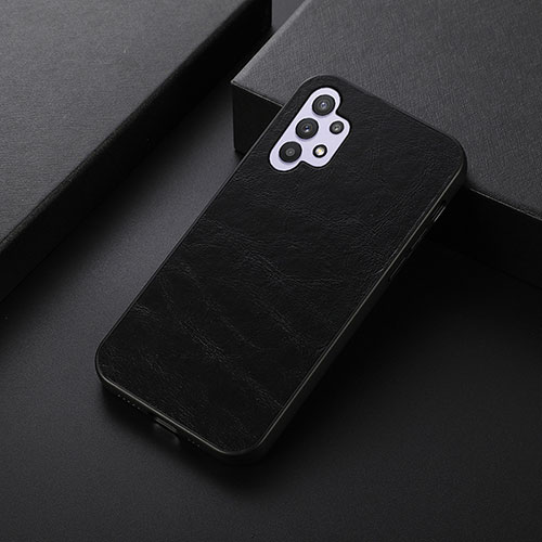 Soft Luxury Leather Snap On Case Cover B07H for Samsung Galaxy A32 5G Black