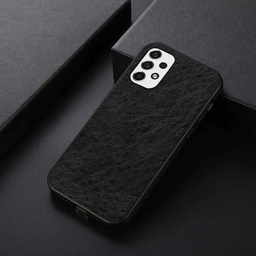 Soft Luxury Leather Snap On Case Cover B07H for Samsung Galaxy A53 5G Black