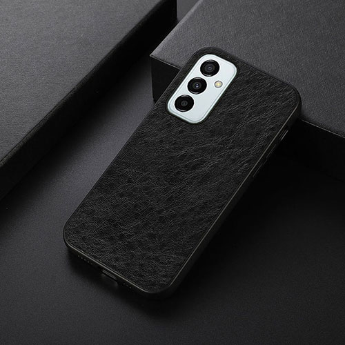 Soft Luxury Leather Snap On Case Cover B07H for Samsung Galaxy M23 5G Black