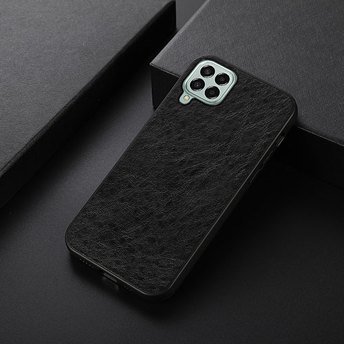 Soft Luxury Leather Snap On Case Cover B07H for Samsung Galaxy M33 5G Black