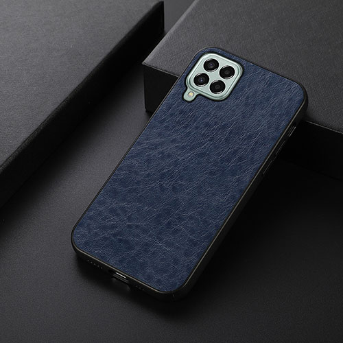 Soft Luxury Leather Snap On Case Cover B07H for Samsung Galaxy M33 5G Blue