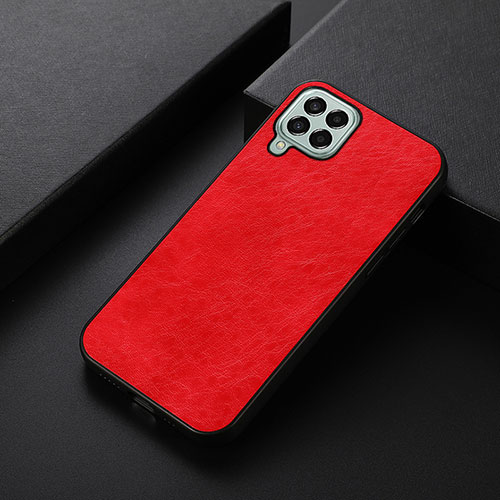 Soft Luxury Leather Snap On Case Cover B07H for Samsung Galaxy M33 5G Red