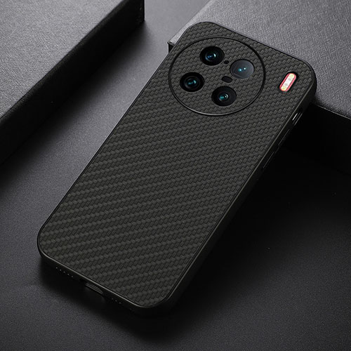 Soft Luxury Leather Snap On Case Cover B07H for Vivo X90 Pro+ Plus 5G Black