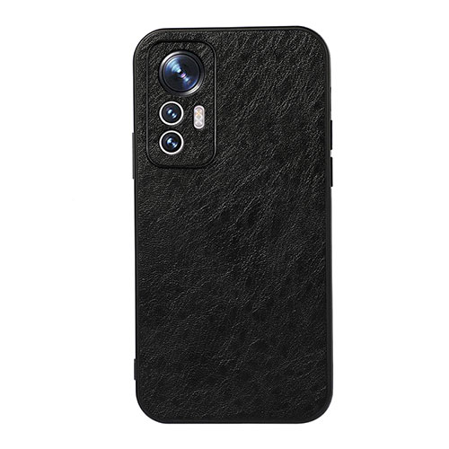 Soft Luxury Leather Snap On Case Cover B07H for Xiaomi Mi 12 5G Black