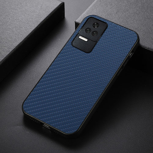 Soft Luxury Leather Snap On Case Cover B07H for Xiaomi Redmi K40S 5G Blue