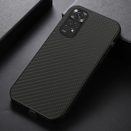Soft Luxury Leather Snap On Case Cover B07H for Xiaomi Redmi Note 11 4G (2022) Black