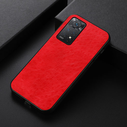 Soft Luxury Leather Snap On Case Cover B07H for Xiaomi Redmi Note 11 Pro 5G Red