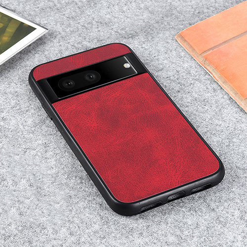 Soft Luxury Leather Snap On Case Cover B08H for Google Pixel 7 5G Red