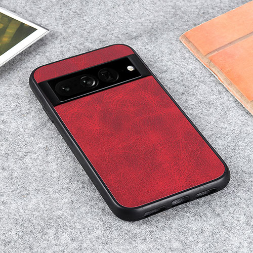 Soft Luxury Leather Snap On Case Cover B08H for Google Pixel 7 Pro 5G Red