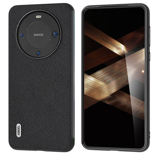 Soft Luxury Leather Snap On Case Cover B08H for Huawei Mate 60 Pro Black