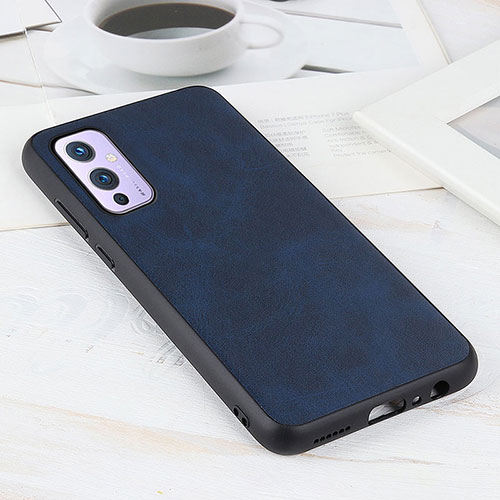 Soft Luxury Leather Snap On Case Cover B08H for OnePlus 9 5G Blue