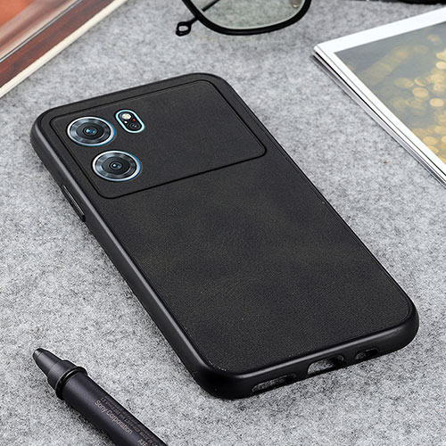 Soft Luxury Leather Snap On Case Cover B08H for Oppo K10 5G Black