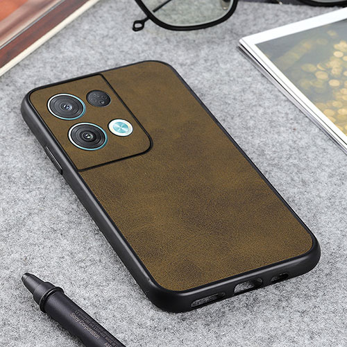 Soft Luxury Leather Snap On Case Cover B08H for Oppo Reno8 Pro+ Plus 5G Green