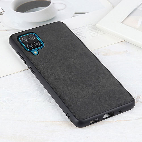 Soft Luxury Leather Snap On Case Cover B08H for Samsung Galaxy A12 5G Black