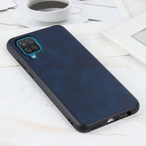 Soft Luxury Leather Snap On Case Cover B08H for Samsung Galaxy A12 5G Blue