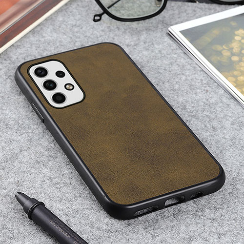 Soft Luxury Leather Snap On Case Cover B08H for Samsung Galaxy A23 4G Green