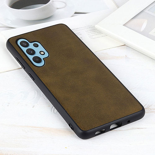 Soft Luxury Leather Snap On Case Cover B08H for Samsung Galaxy A32 4G Green