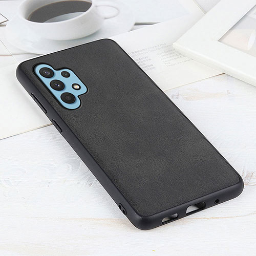 Soft Luxury Leather Snap On Case Cover B08H for Samsung Galaxy A32 5G Black